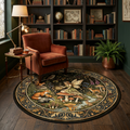 Fairy & Woodland Friends Round Rug — Cottagecore Storybook Accent